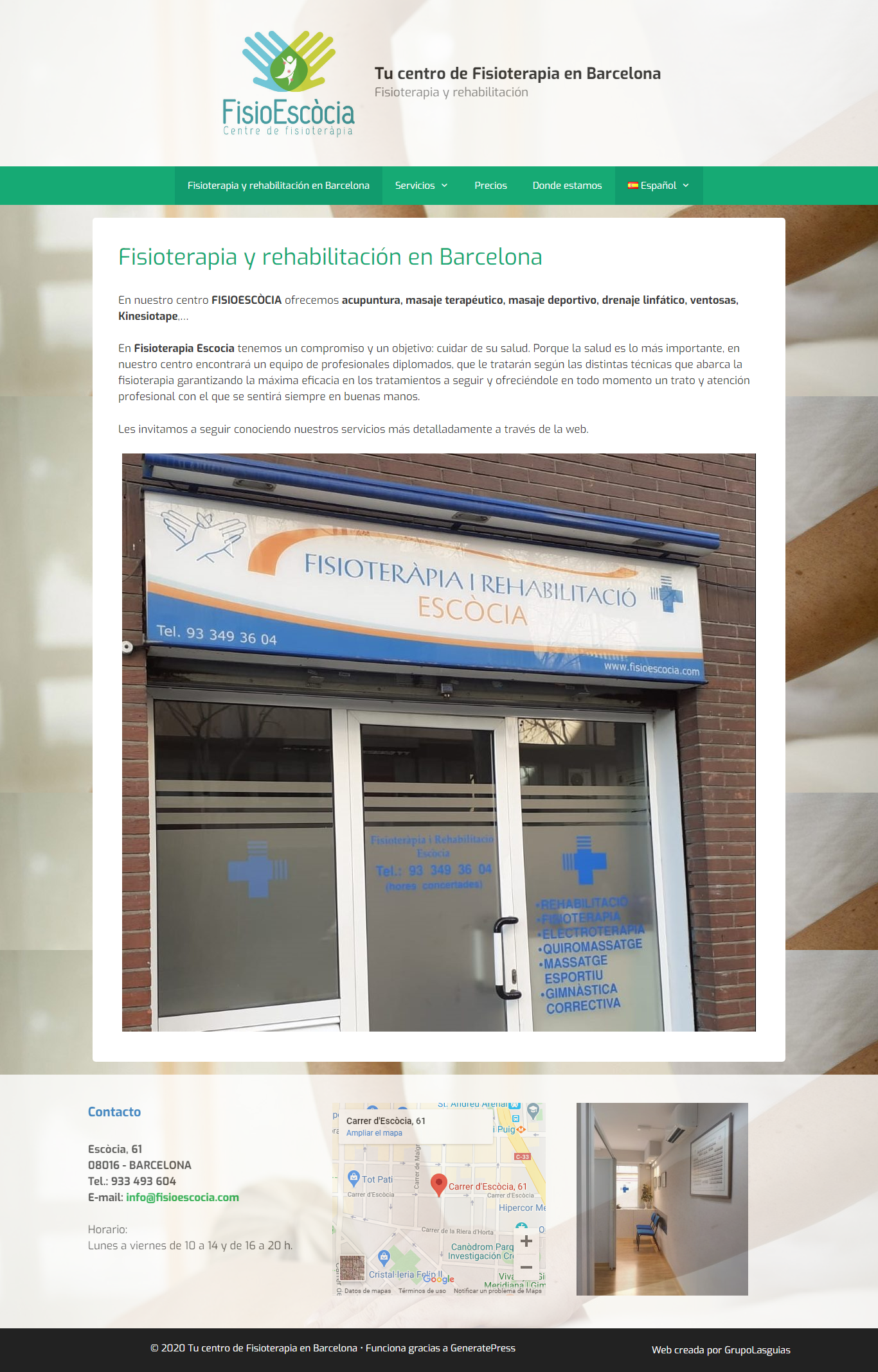 Ejemplo de Web en WordPress de nuestro cliente FisioEscòcia