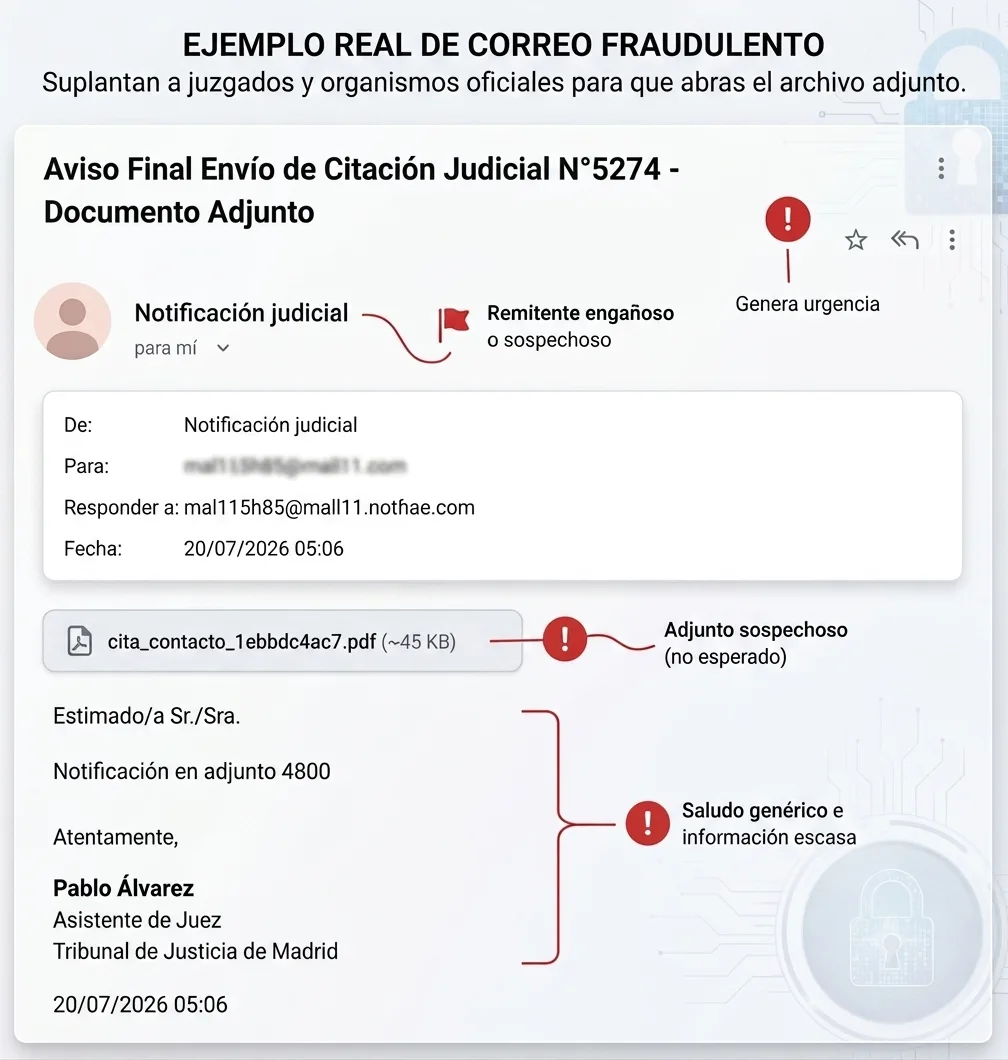 Fraude: Falsa notificación judicial